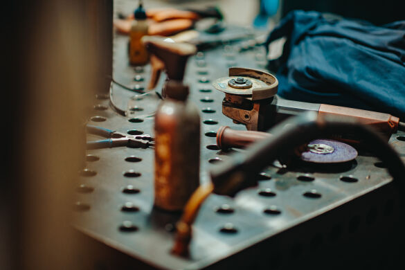 Productie van een stalen vluchttrap